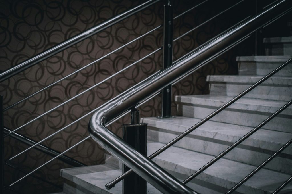 gray concrete stairs